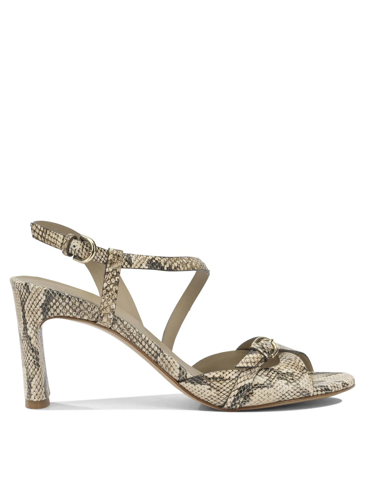 Beige Calf Leather Leather Sandals