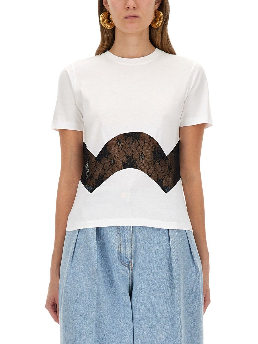 Jersey T-Shirt With Lace Insert