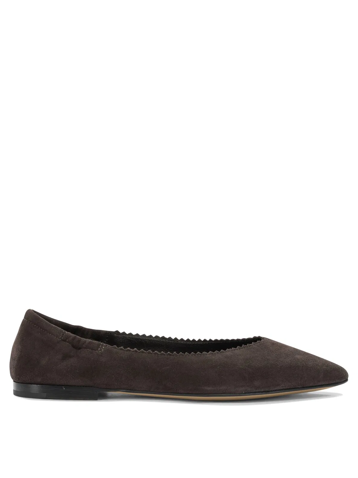 Brown Suede Leather Cow Leather Ballerinas