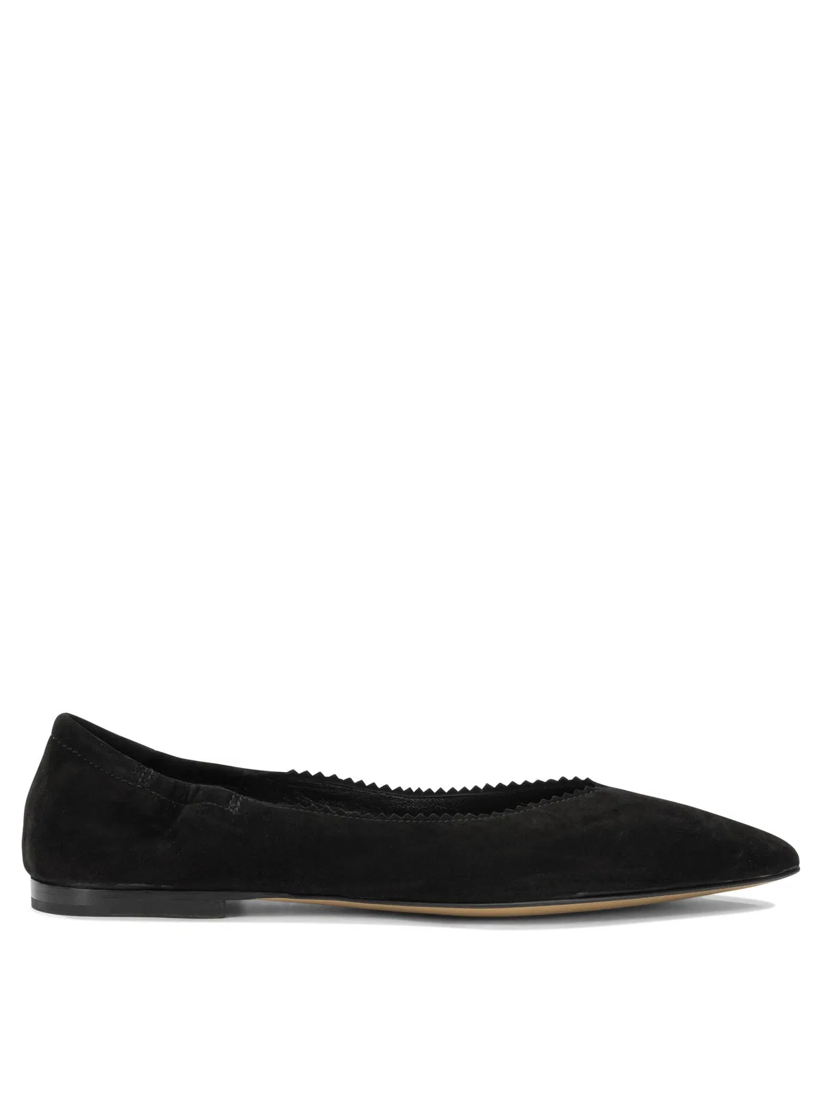 Black Suede Leather Cow Leather Ballerinas