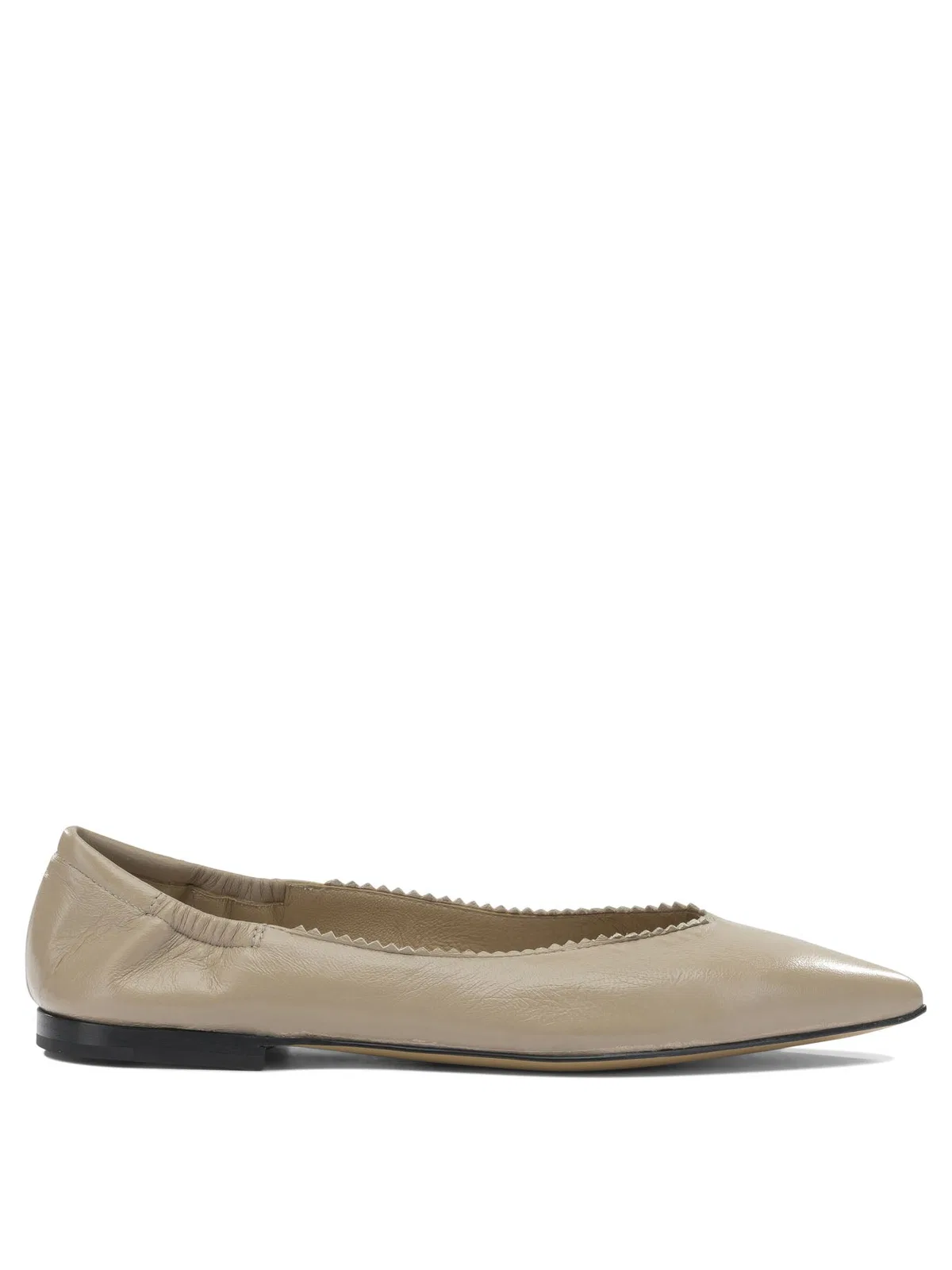 Beige Leather Ballerinas