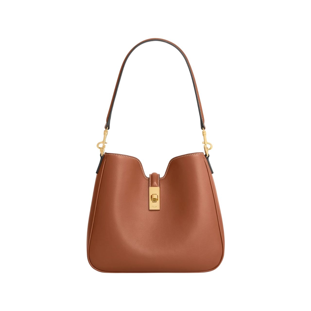 Camille Small Tan Calfskin Bucket Bag