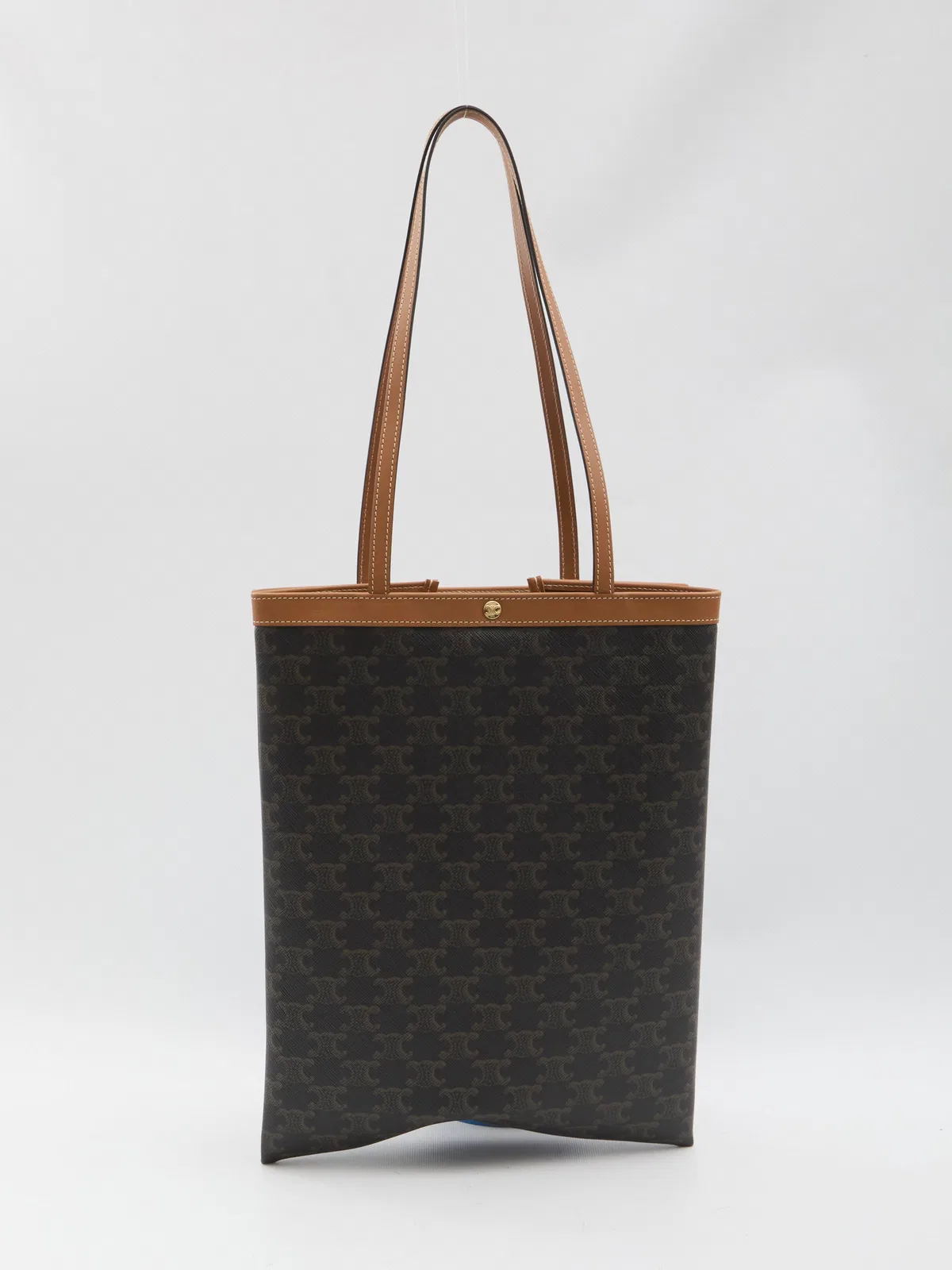 Celine Black Triomphe Textile Medium Flat Shopper Handbag
