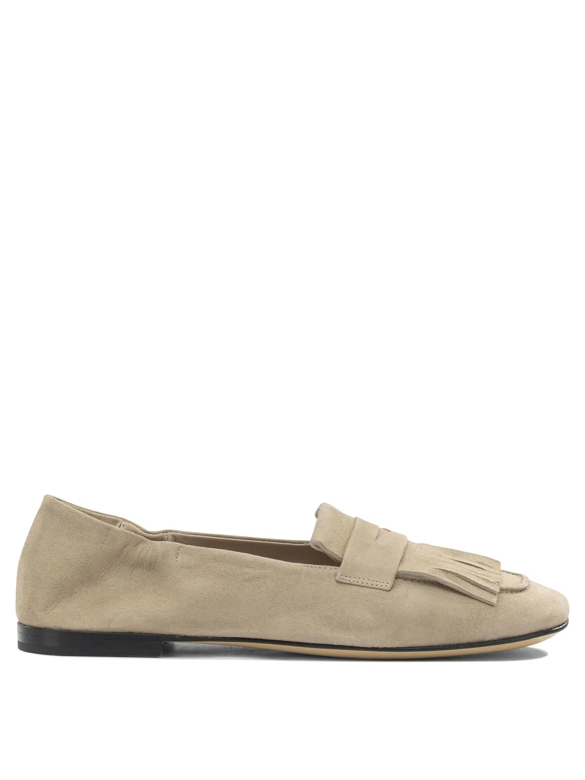 Beige Leather Loafers