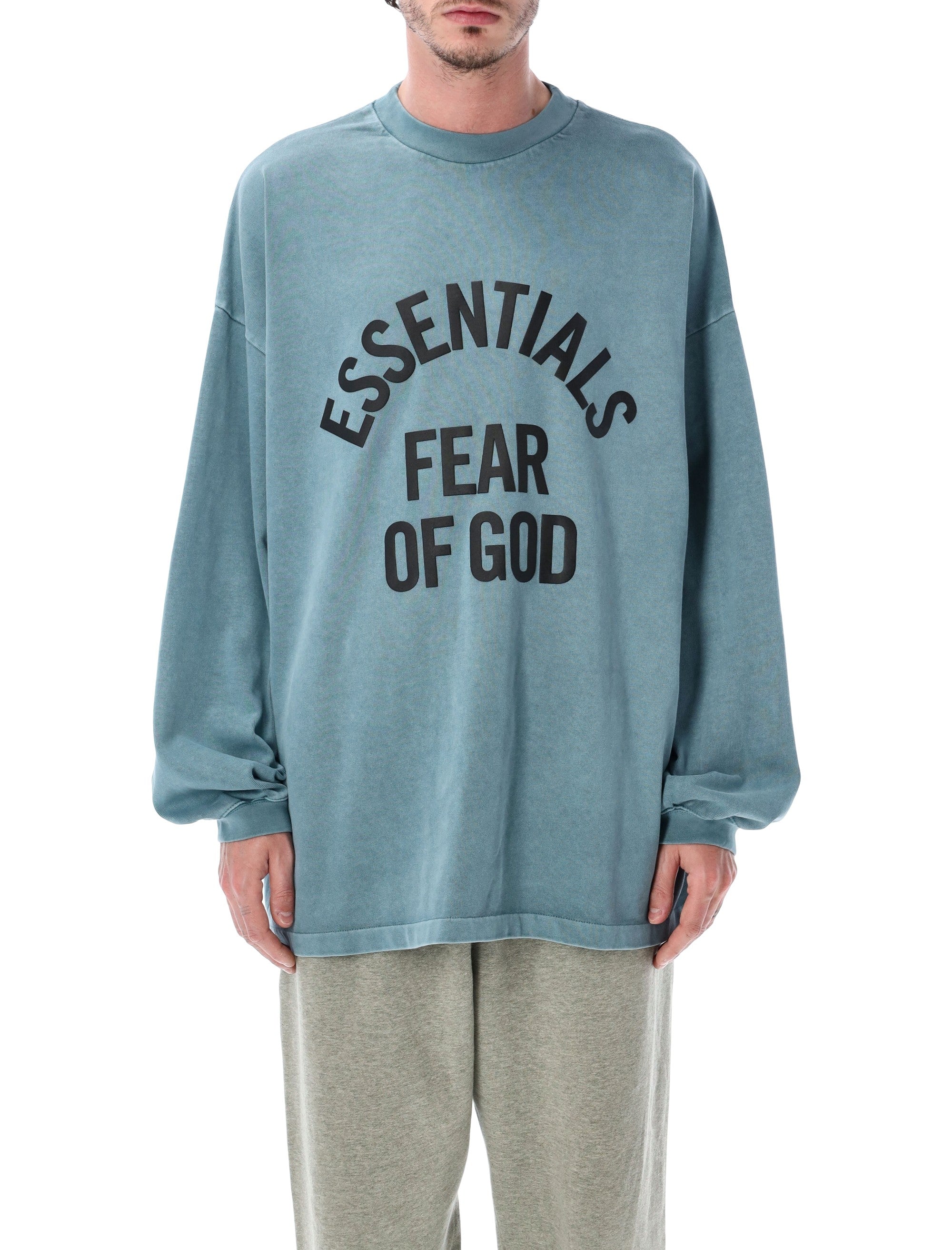 Essentials Fear Of God Light Blue Campus 90S Long Sleeve Tee