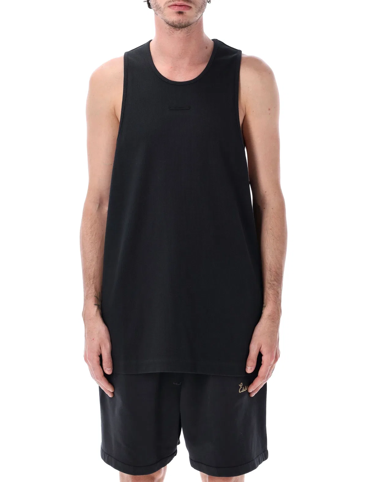 Essentials Fear Of God Black Ribbed Tank Top