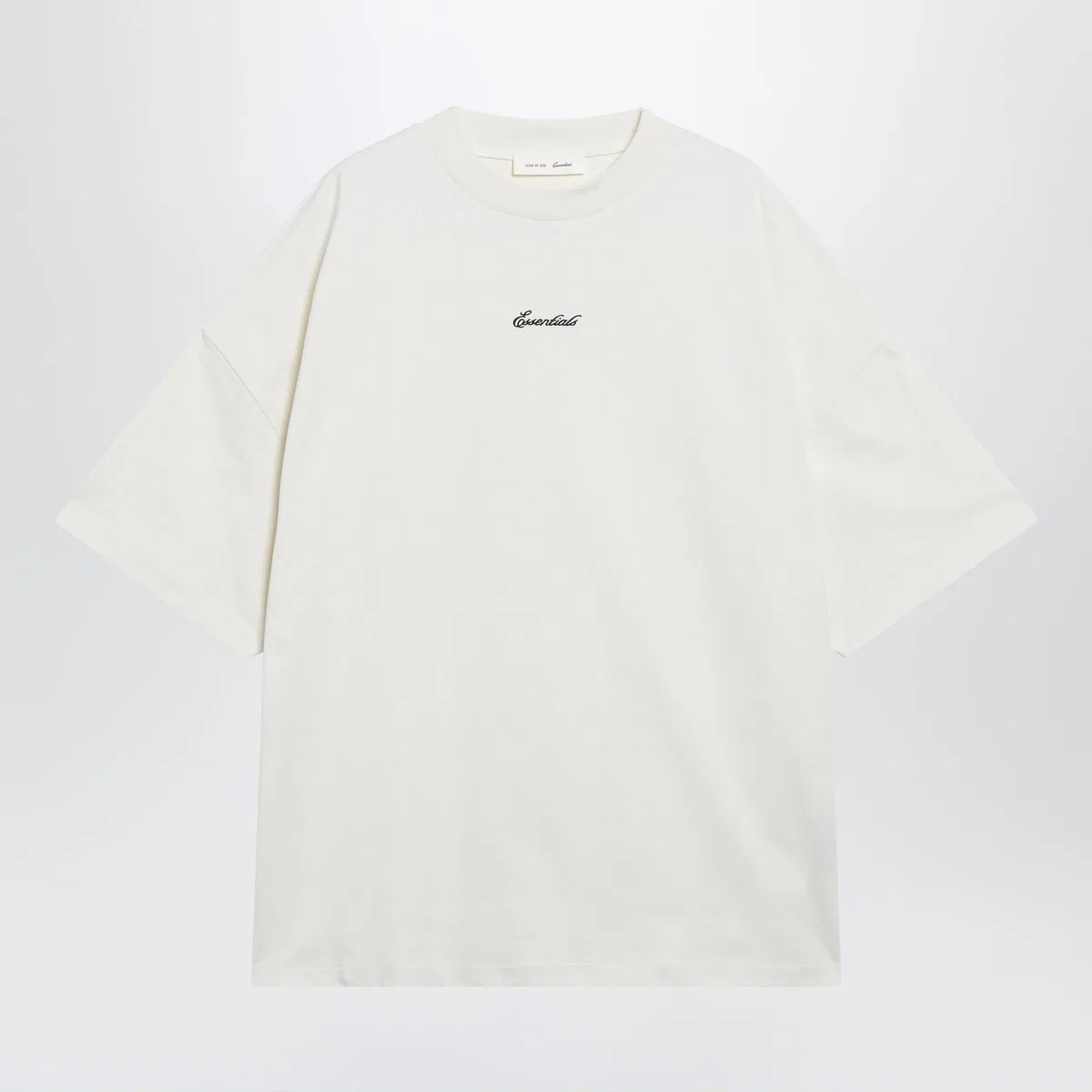 Signature 90S Oversized Cotton Jersey T-Shirt In Ivory