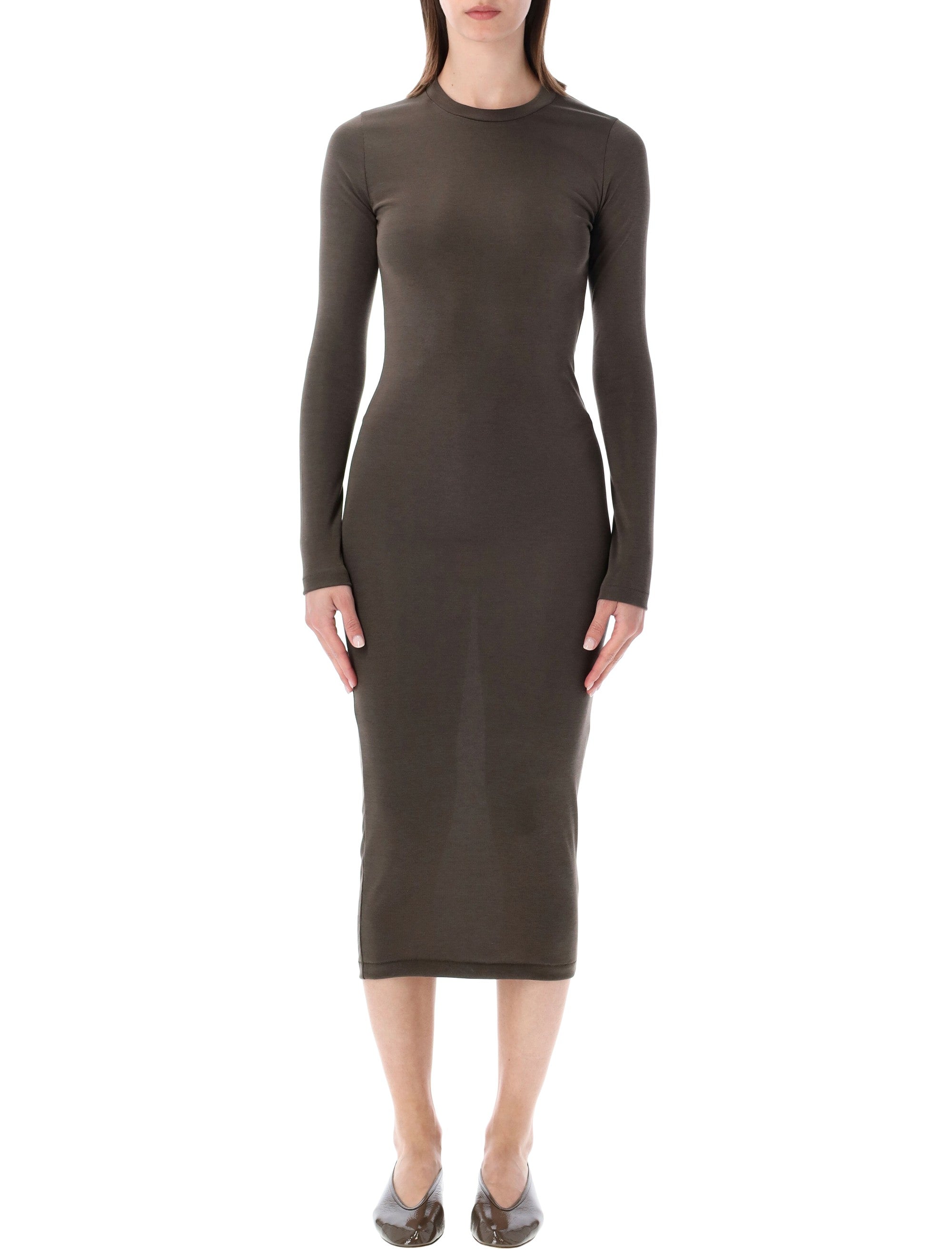 Lons Sleeve Rib Cotton Dress