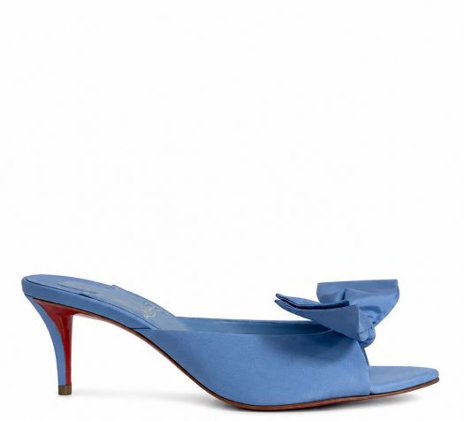 Cerulean Blue Leather Flat Shoes