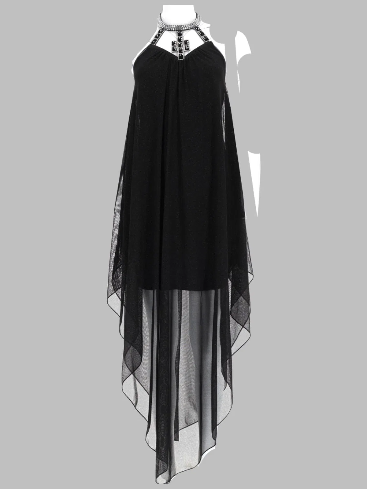 Joshe Abito Collier Con Inserti Gioiello In Black