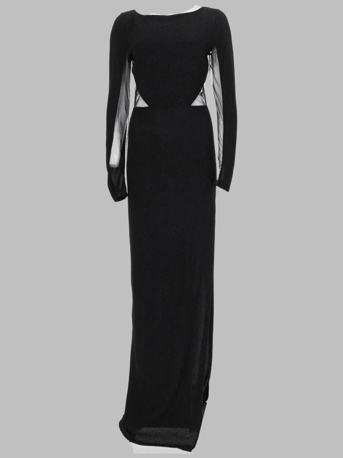 Joshe Abito Lungo Con Inserti In Tulle In Black