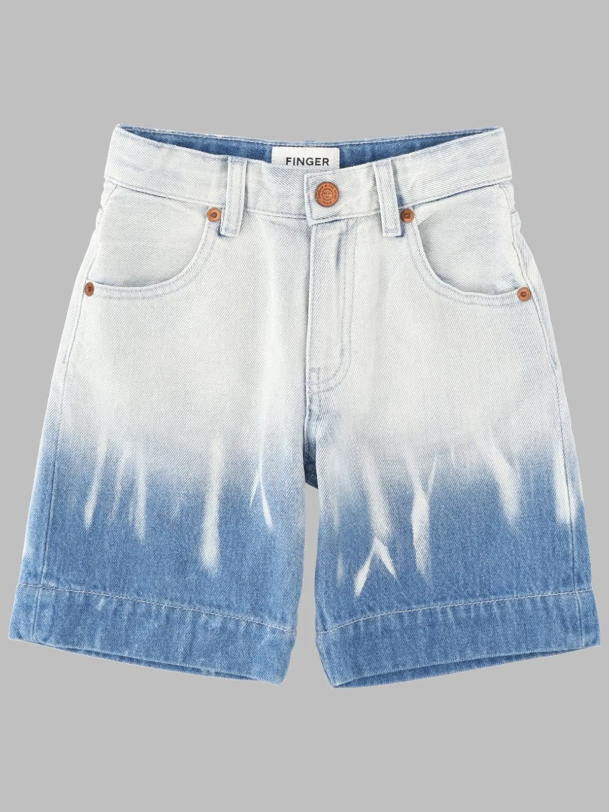 Sally Bleached Blue Dip Dye - Large Bermuda Shorts