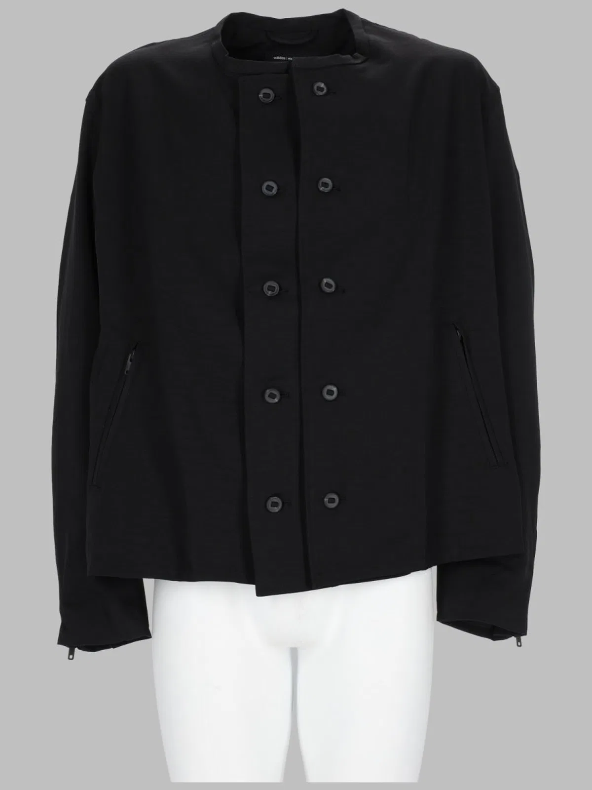 Y-3 Uniform Adaptive Boxy Oversized Double-breasted Polyester Jacket In Blue
