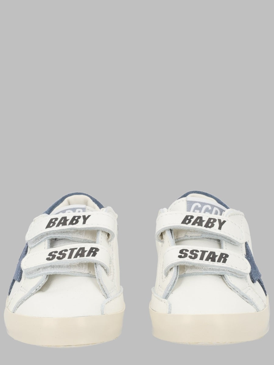 Baby School Nappa With Print Upper And Strap Suede Star Leather Heel