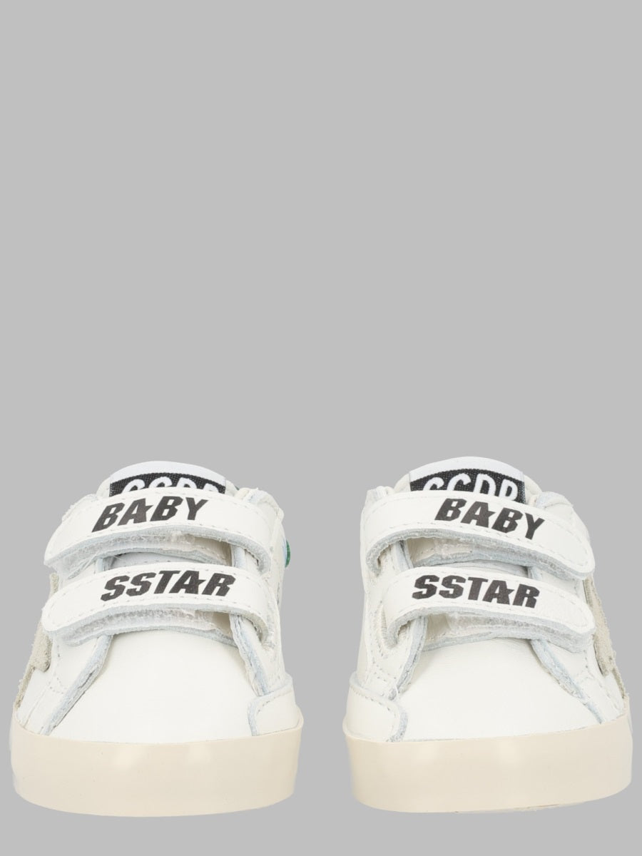 Baby School Nappa With Print Upper And Strap Suede Star Leather Heel