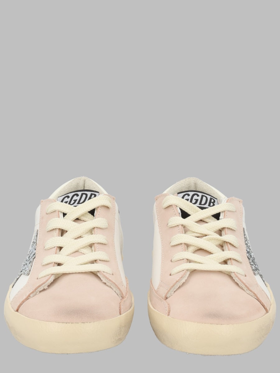 Super Star Leather Upper Glitter Star Nabuk Toe And Spur Leather Heel