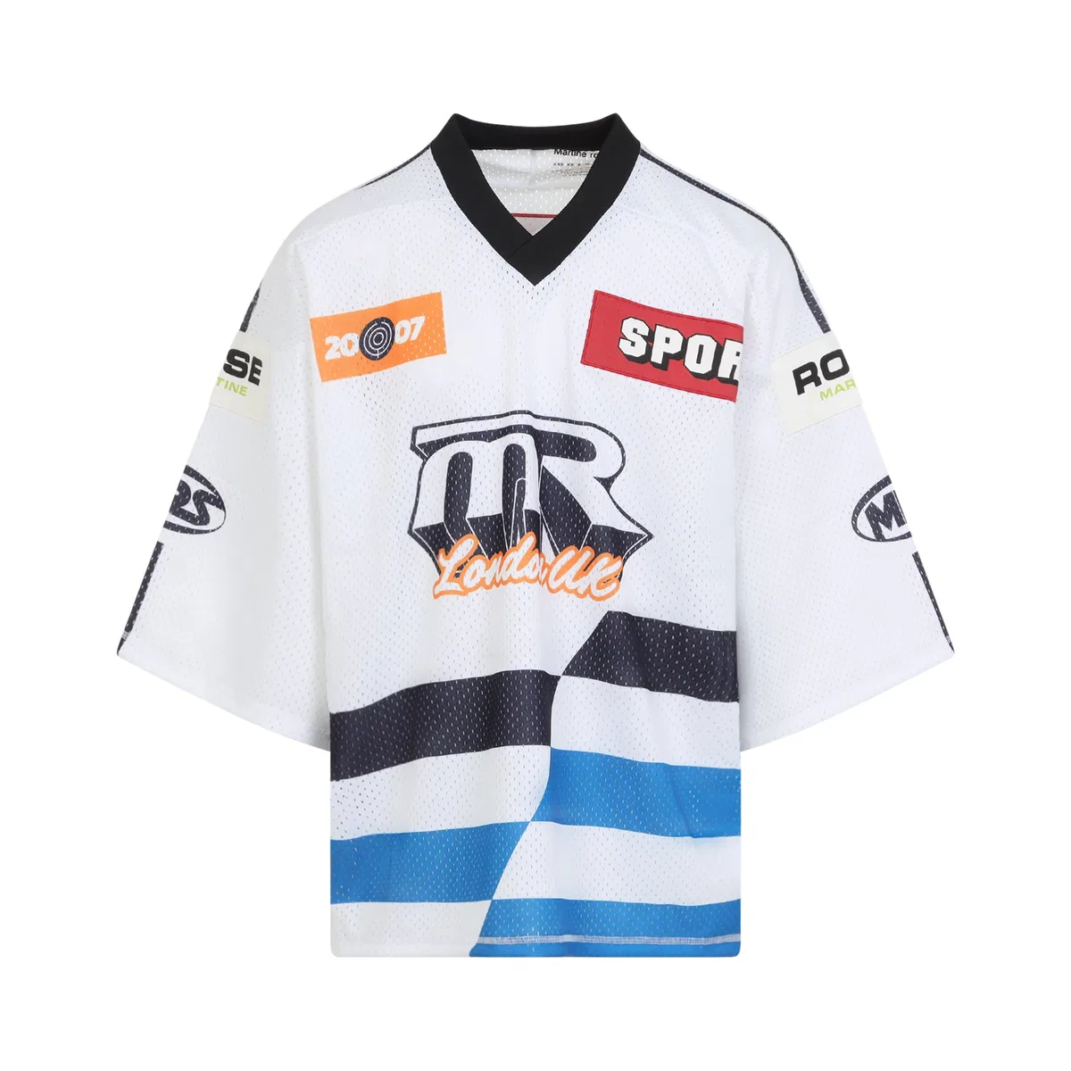 White Oversized Hockey Polyester T-Shirt