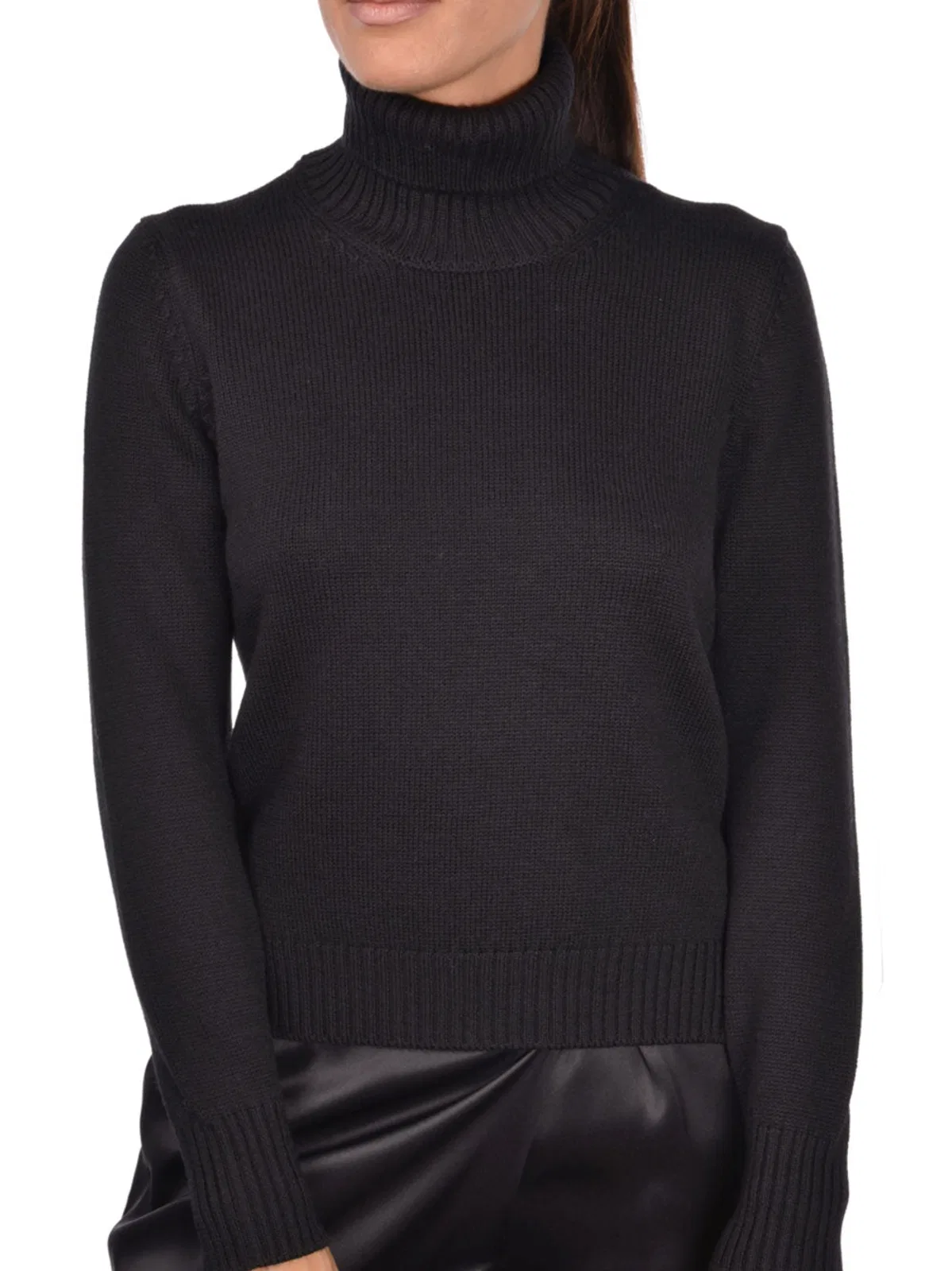 Black Wool Cyclist Sweater