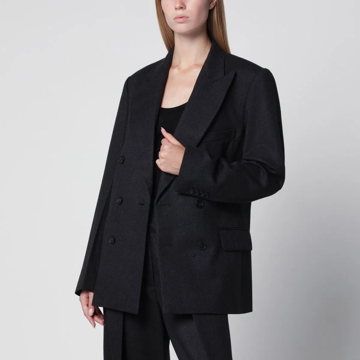 Dark Grey Doublebreasted Wool Jacket