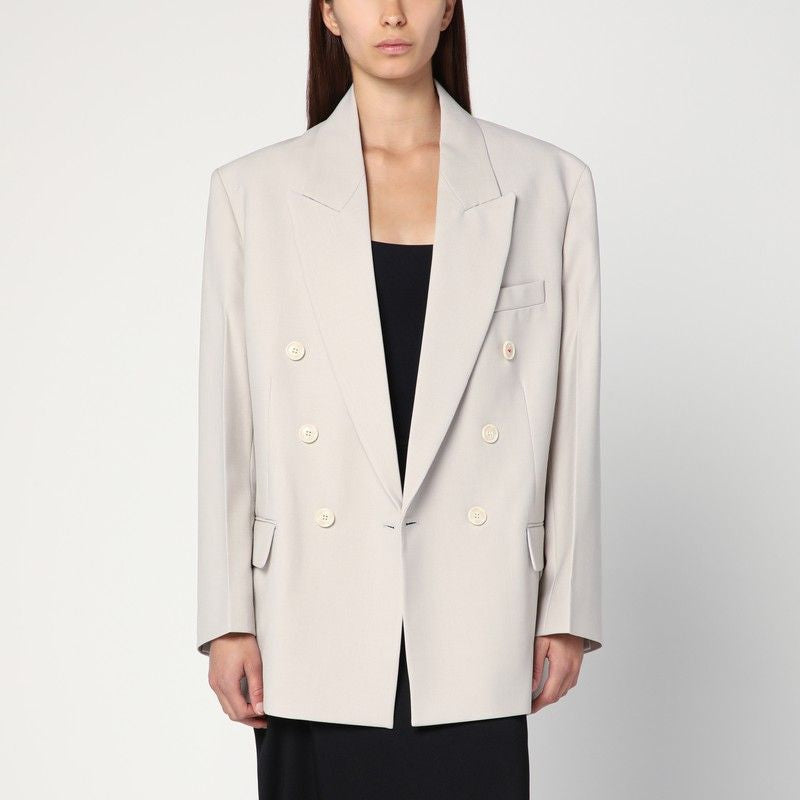 Pumice-Coloured Double-Breasted Jacket