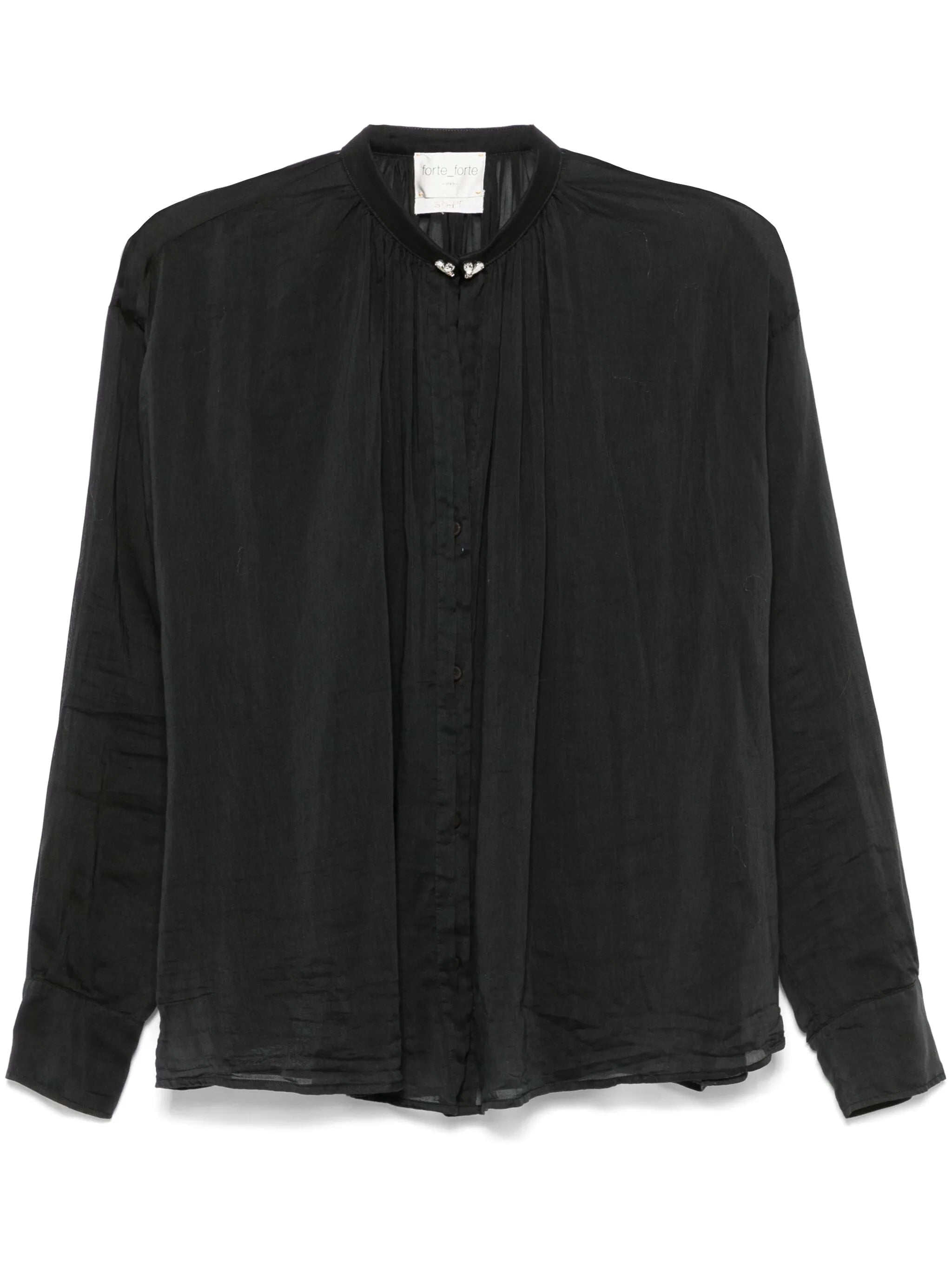 Forte Forte Black Cotton Silk Bohemian Shirt