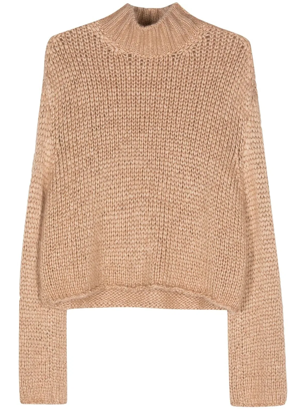 Silk Cashmere Mohair Turtleneck Swe