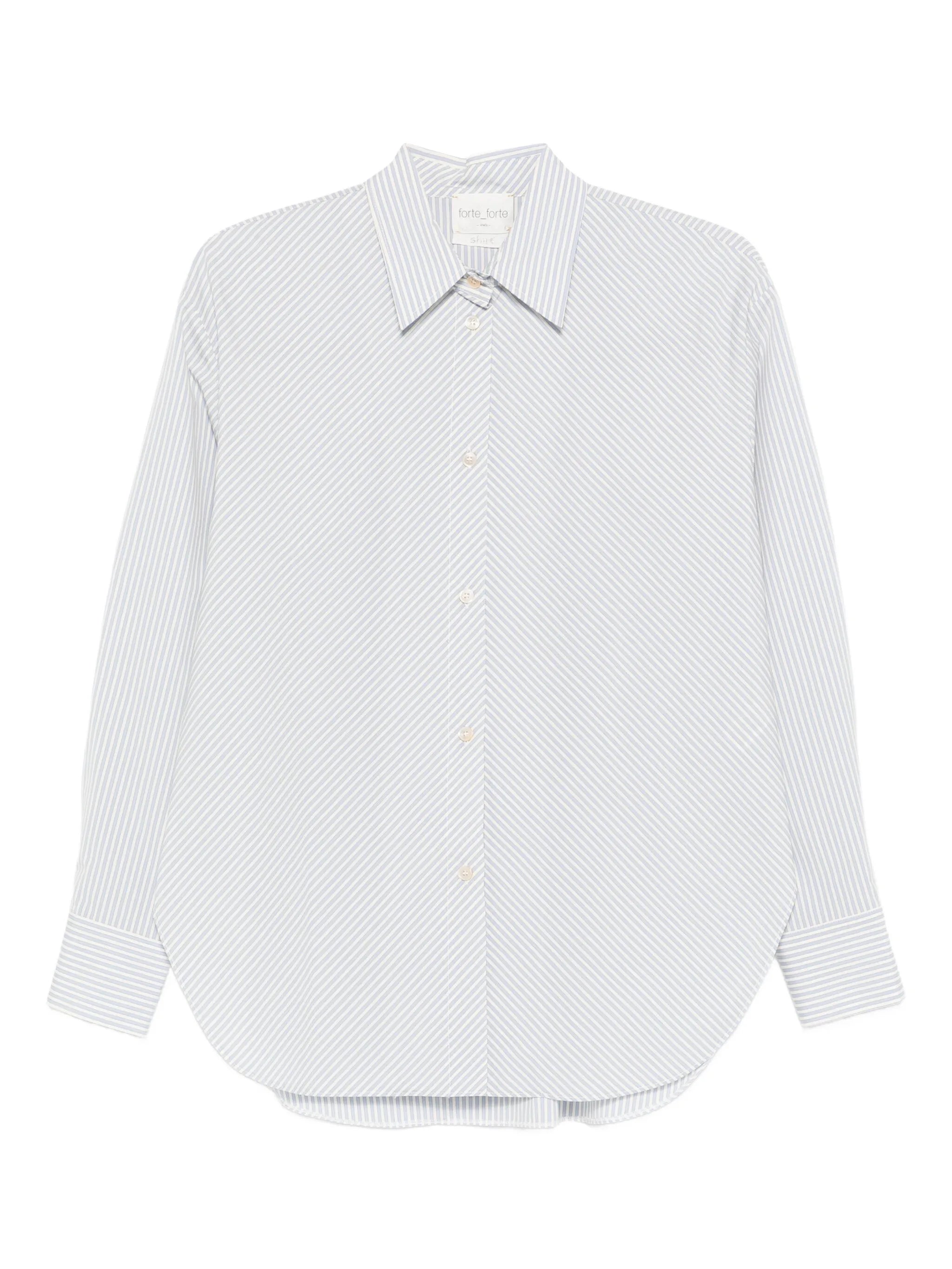 Forte Forte Ceruleo Froisse Cotton Stripe Shirt