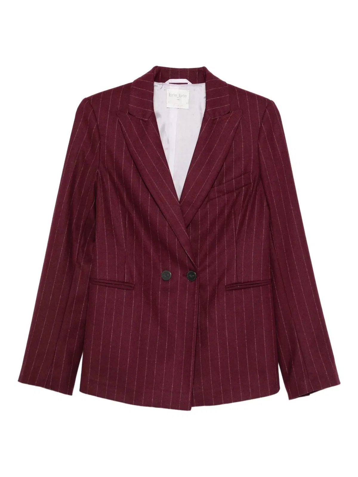 Forte Forte Pinstriped Cloth Doublebreasted Jac In Burgundy