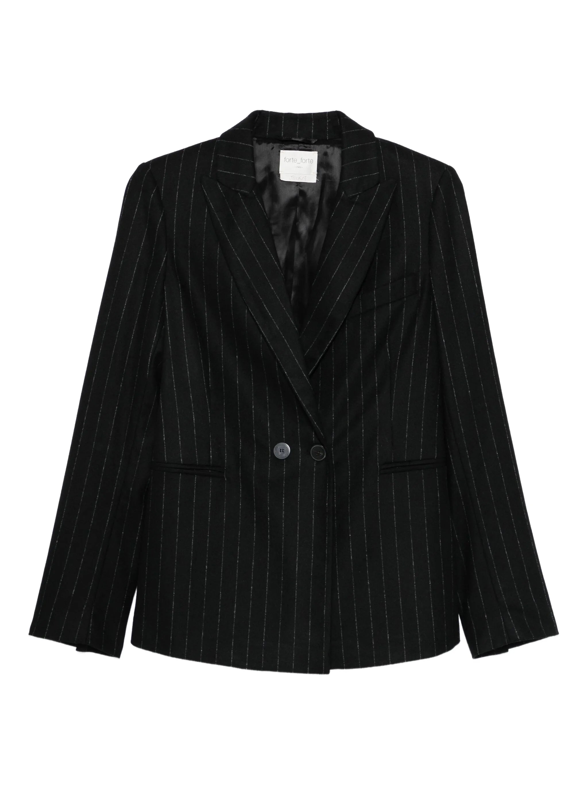 Forte Forte Black Pinstriped Cloth Jacket