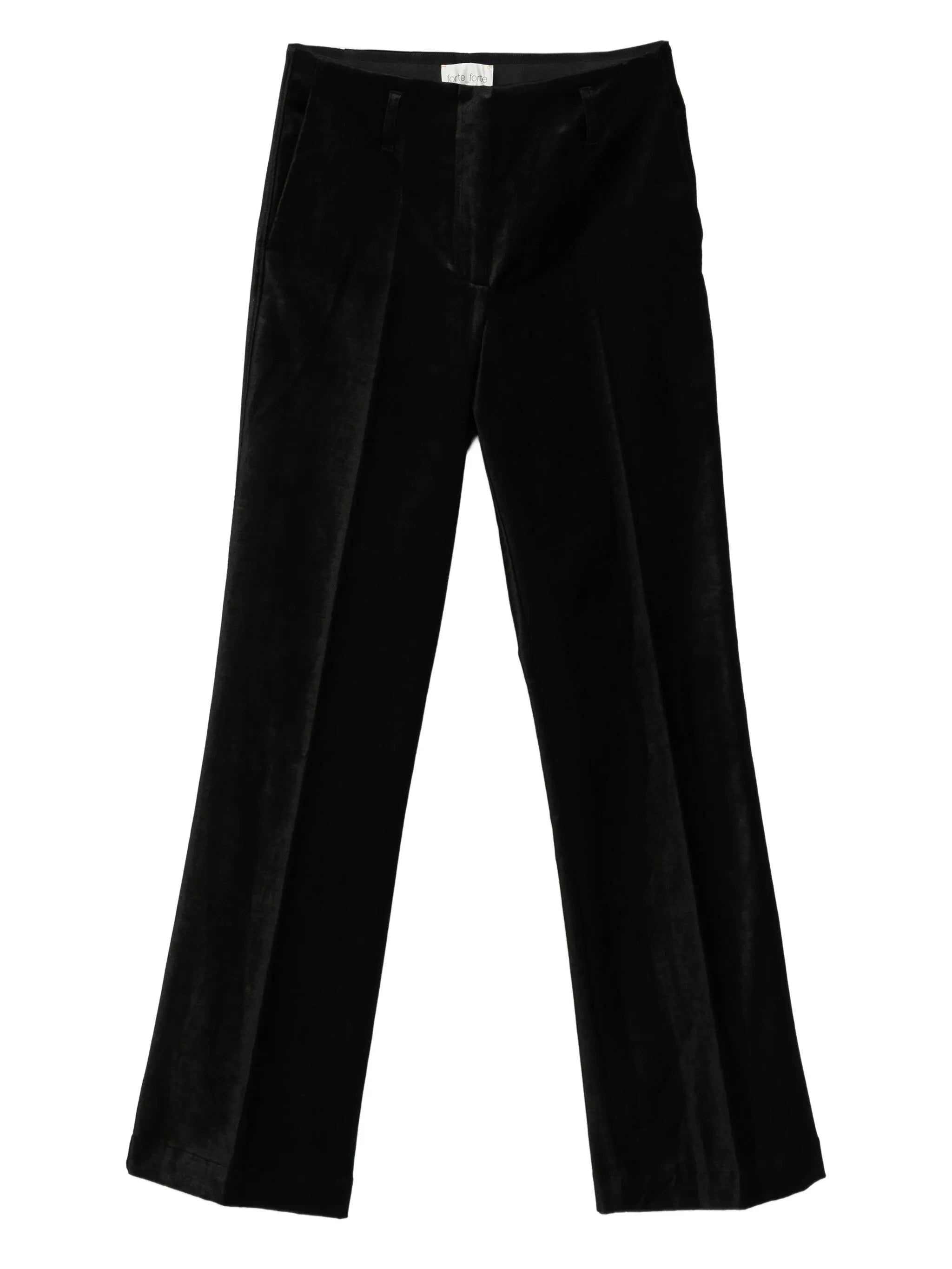 Forte Forte Black Stretch Velvet Flare Pants