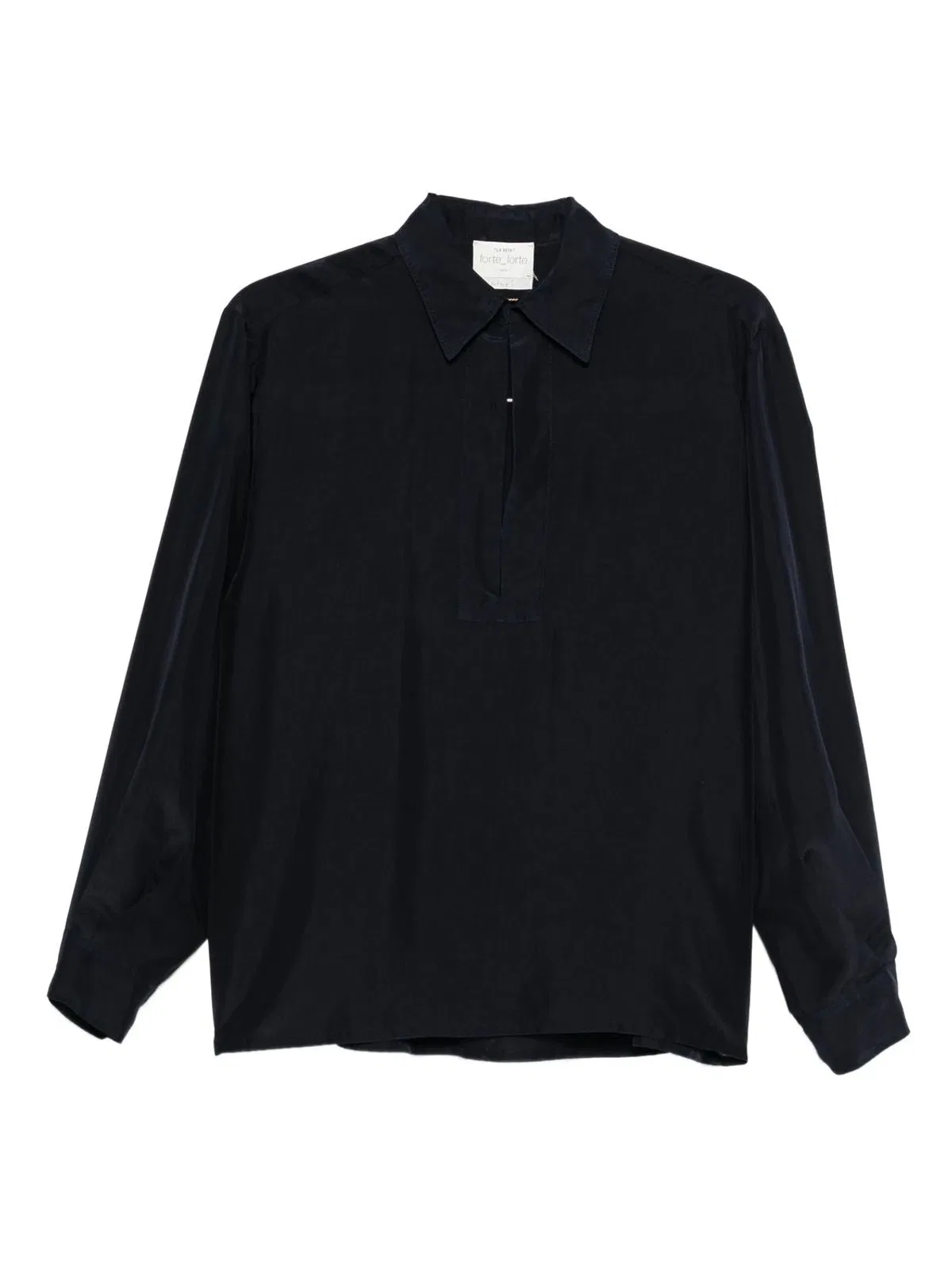 Forte Forte Heavy Habotai Silk Polo Shirt In Notte