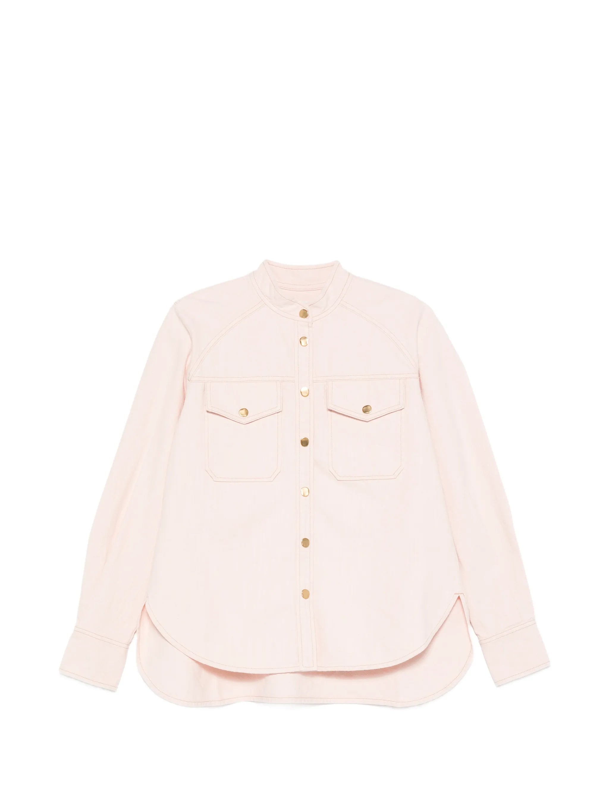Forte Forte Peonia Cavalry Denim Mandarin Shirt In Blue