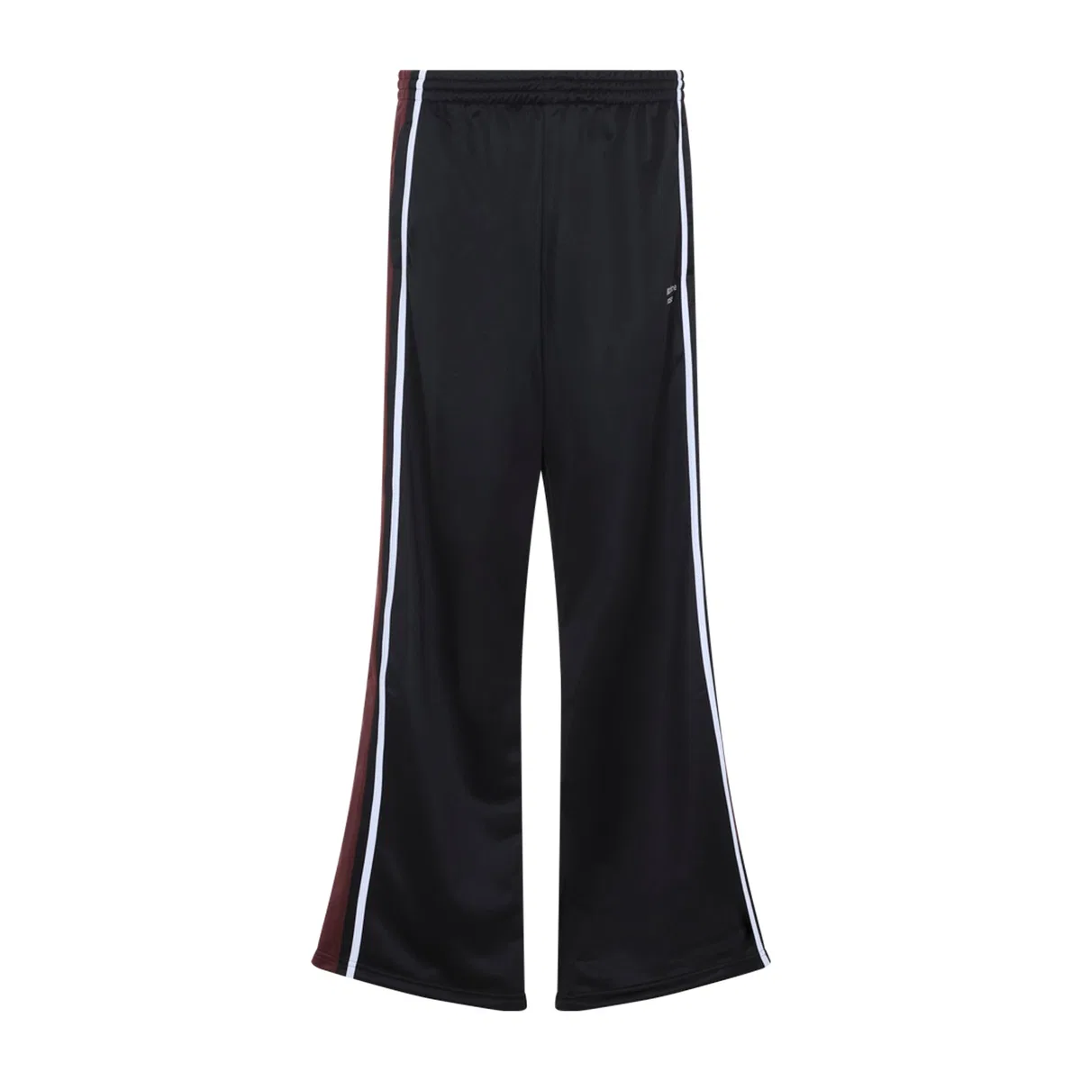 Wide Leg Black Polyester Track Pants