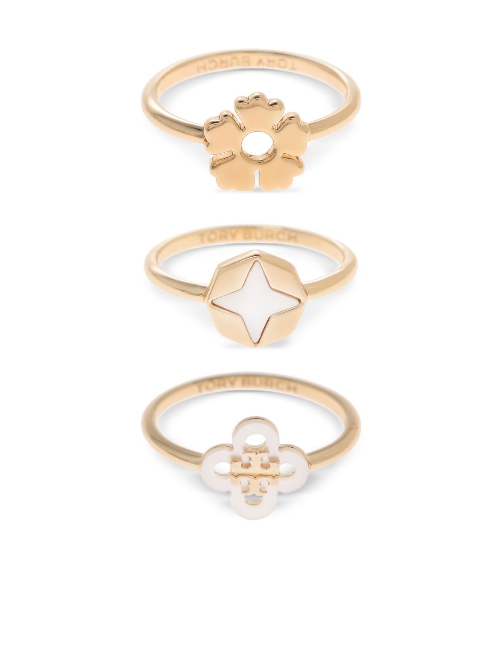 Gold Tone Double T Halo Ring