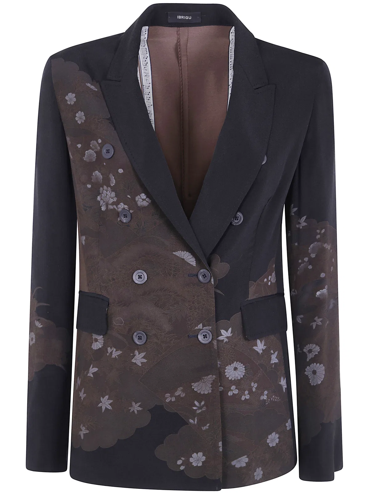 Brown Overdyed "Traditional Kimono" Double Breasted Jacket Opened In The Back