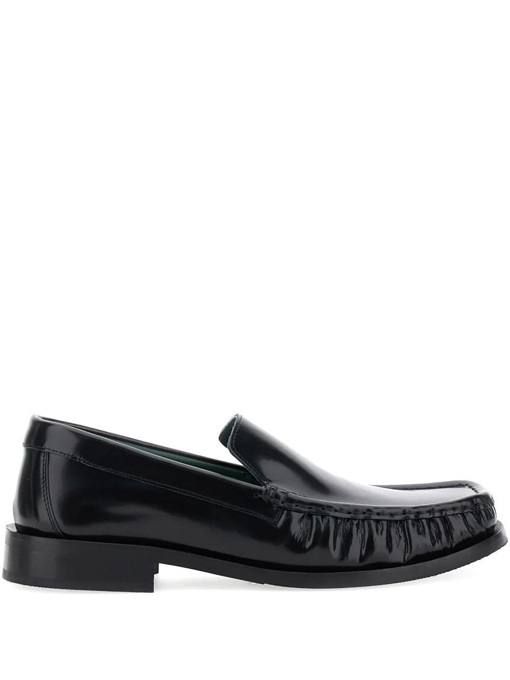 Vinnys Black Leather Micahel Moccasins