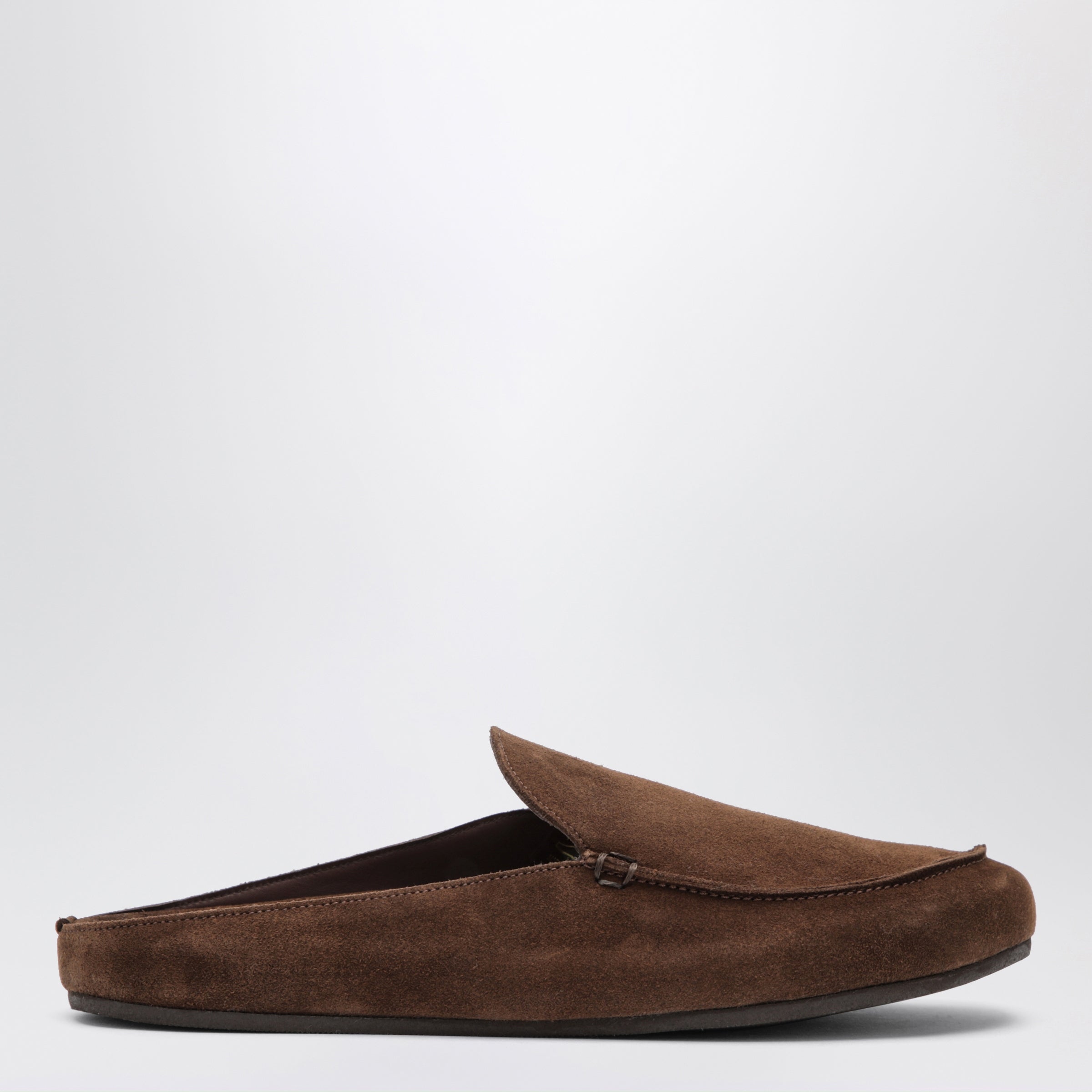 Donnie Mules In Brown Suede Leather