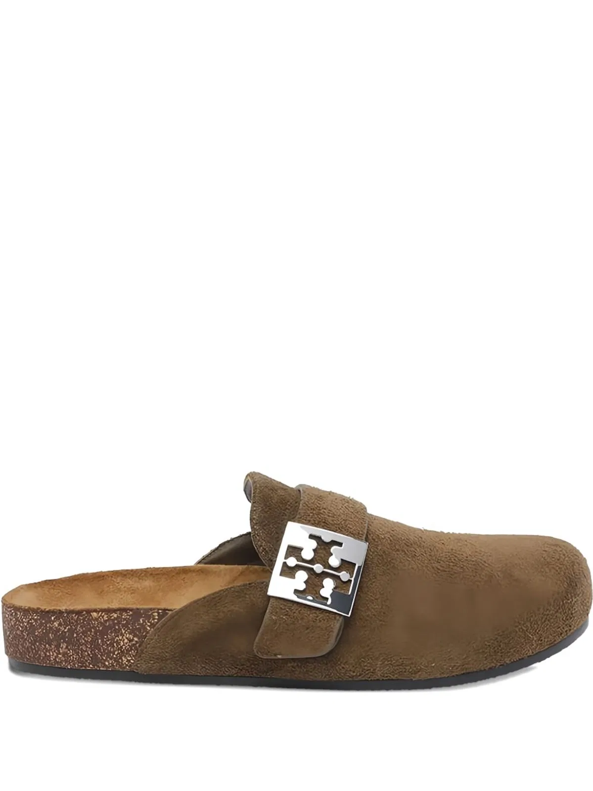 Tory Burch Mellow Suede Mules In Silver