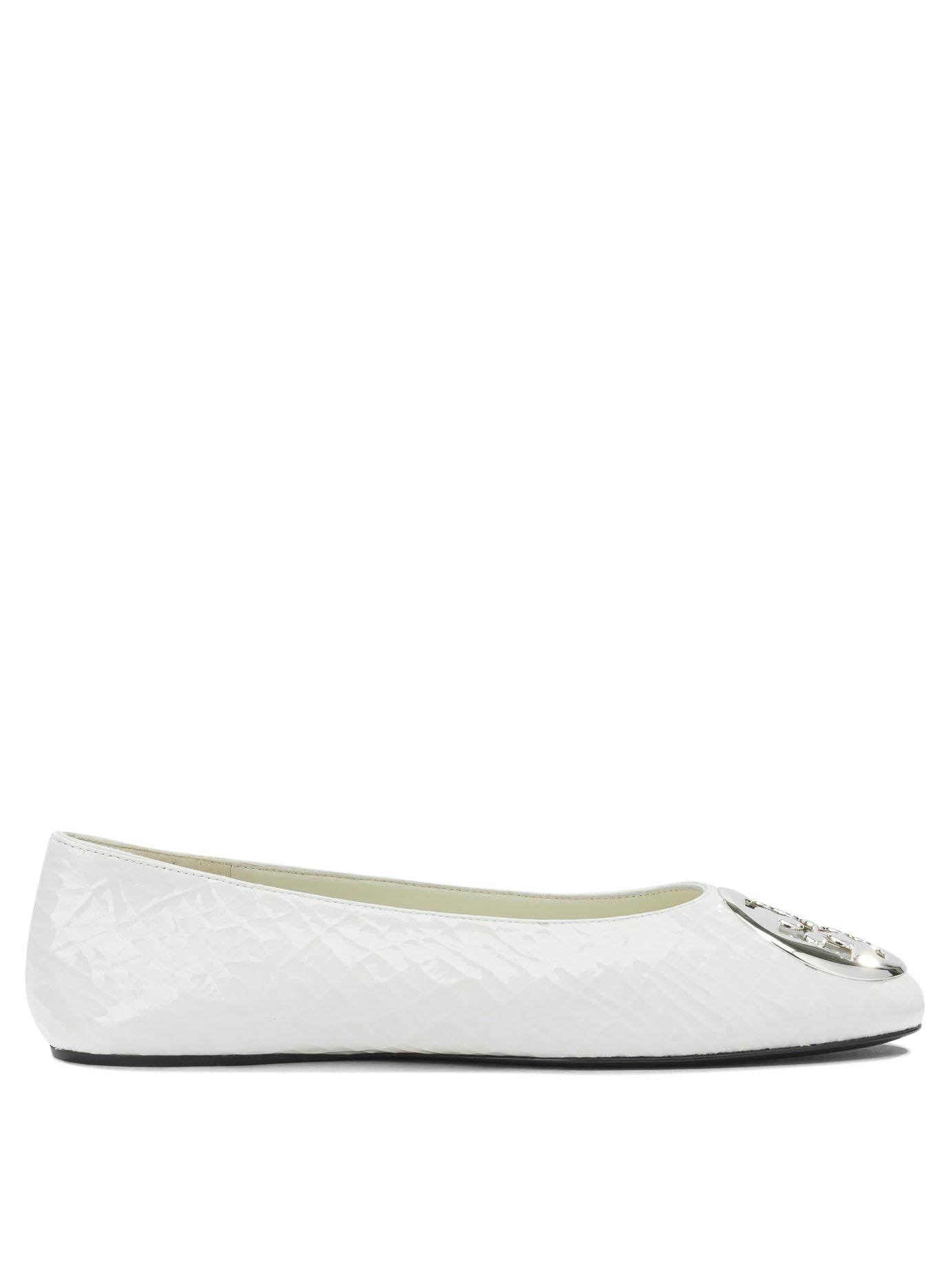 White Goat Bovine Leather Ballerinas