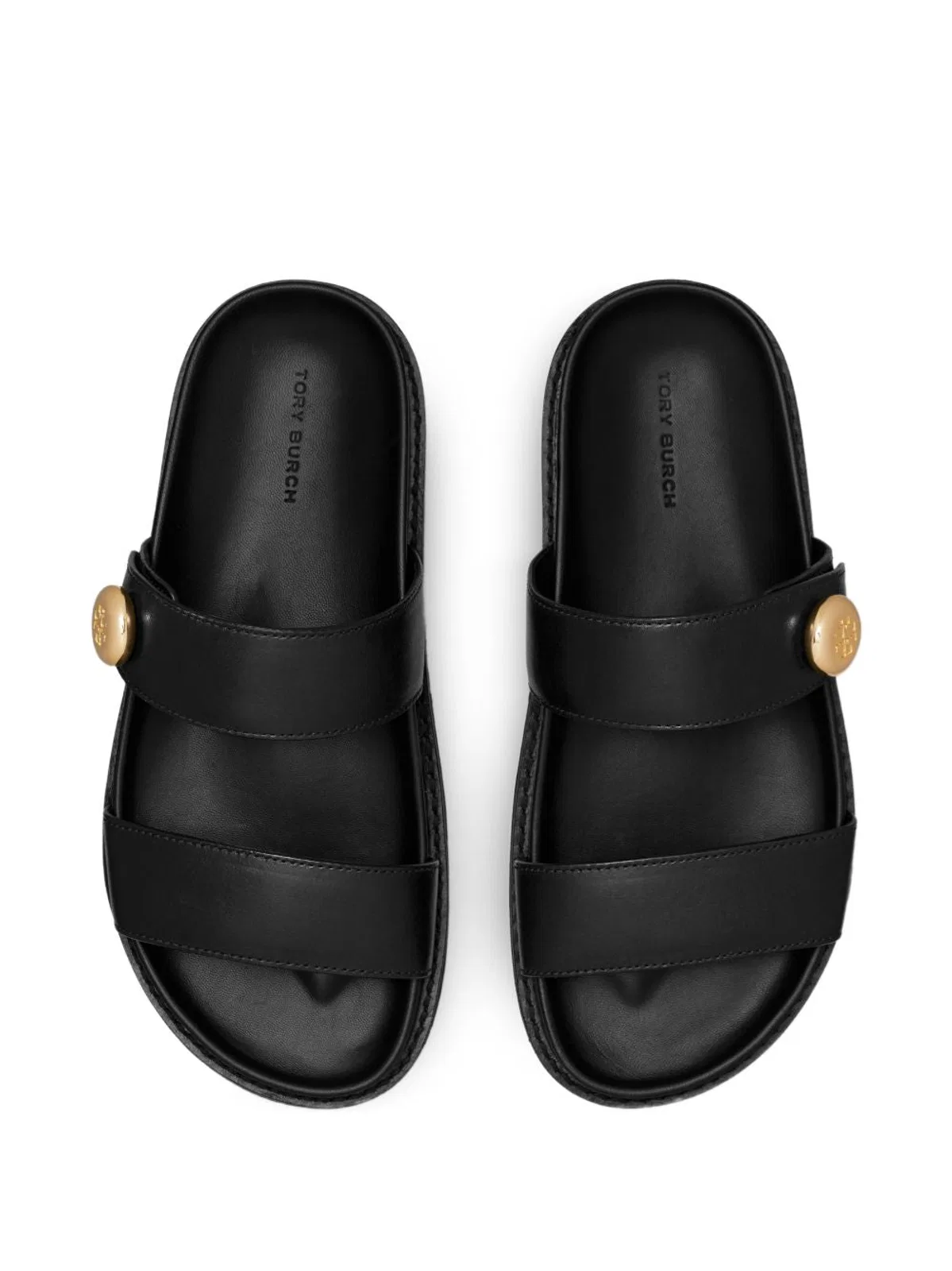 Tory Burch Black Leather Sandals In Black