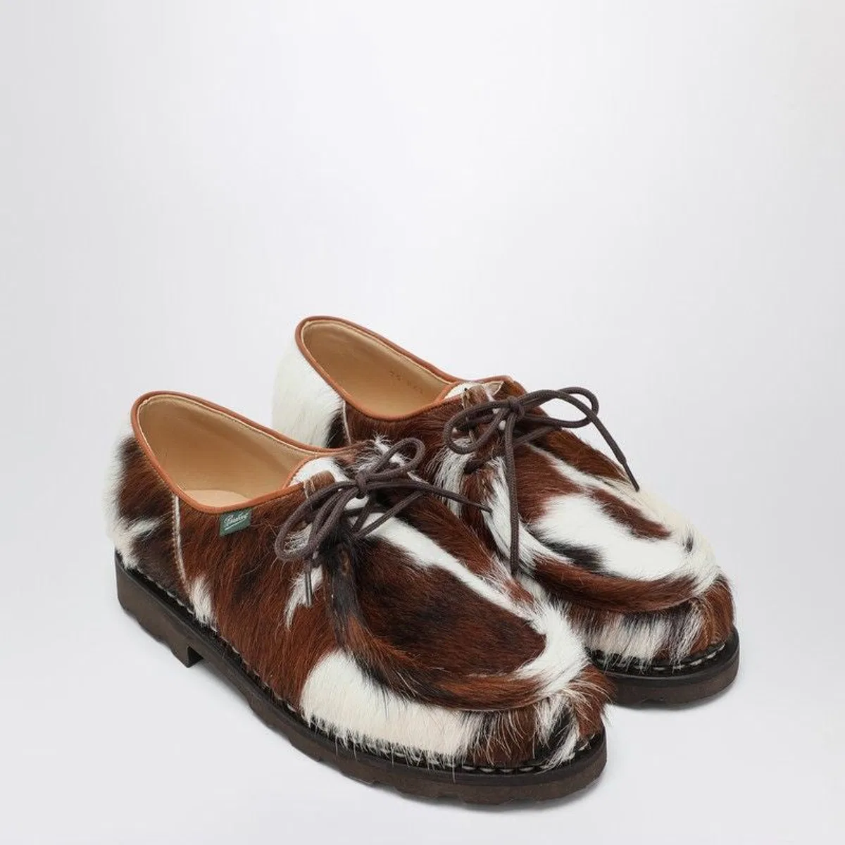 Paraboot Michael Laceup Shoes In Pony Hair In Brown