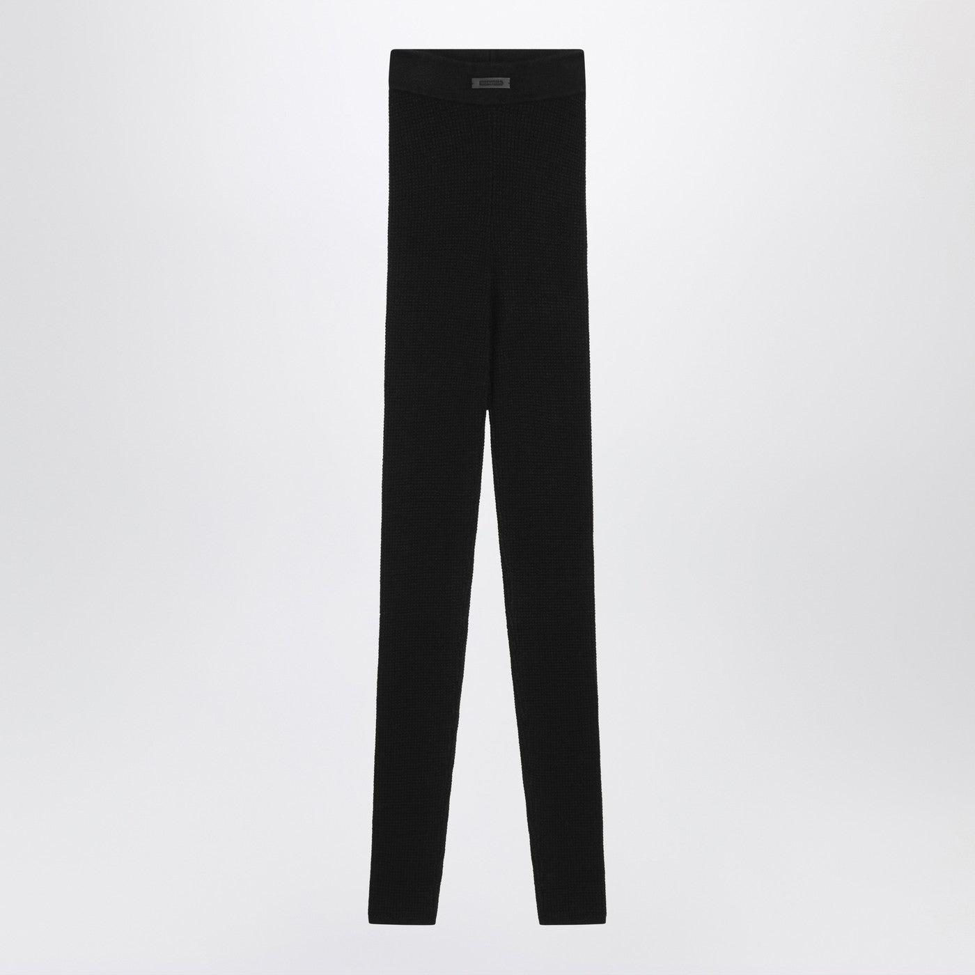 Black Leggings In Stretch Waffle Fabric