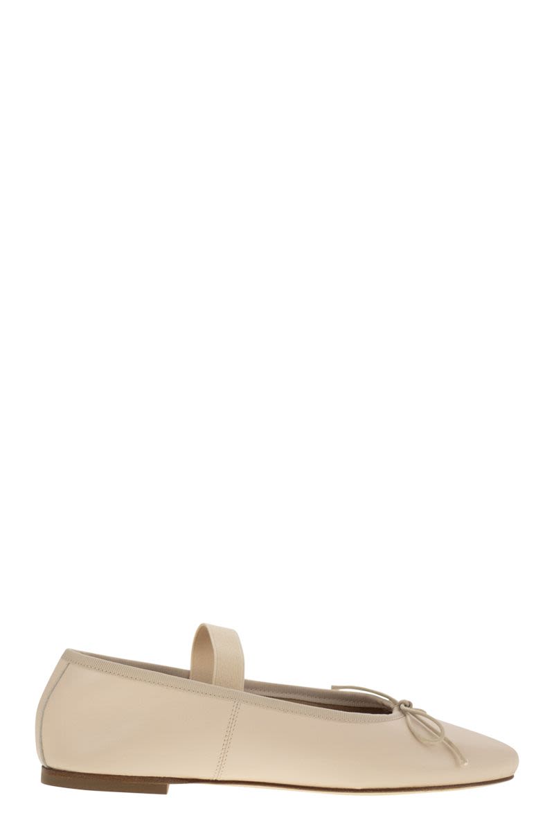 Leather Ballerina And Elastic Band