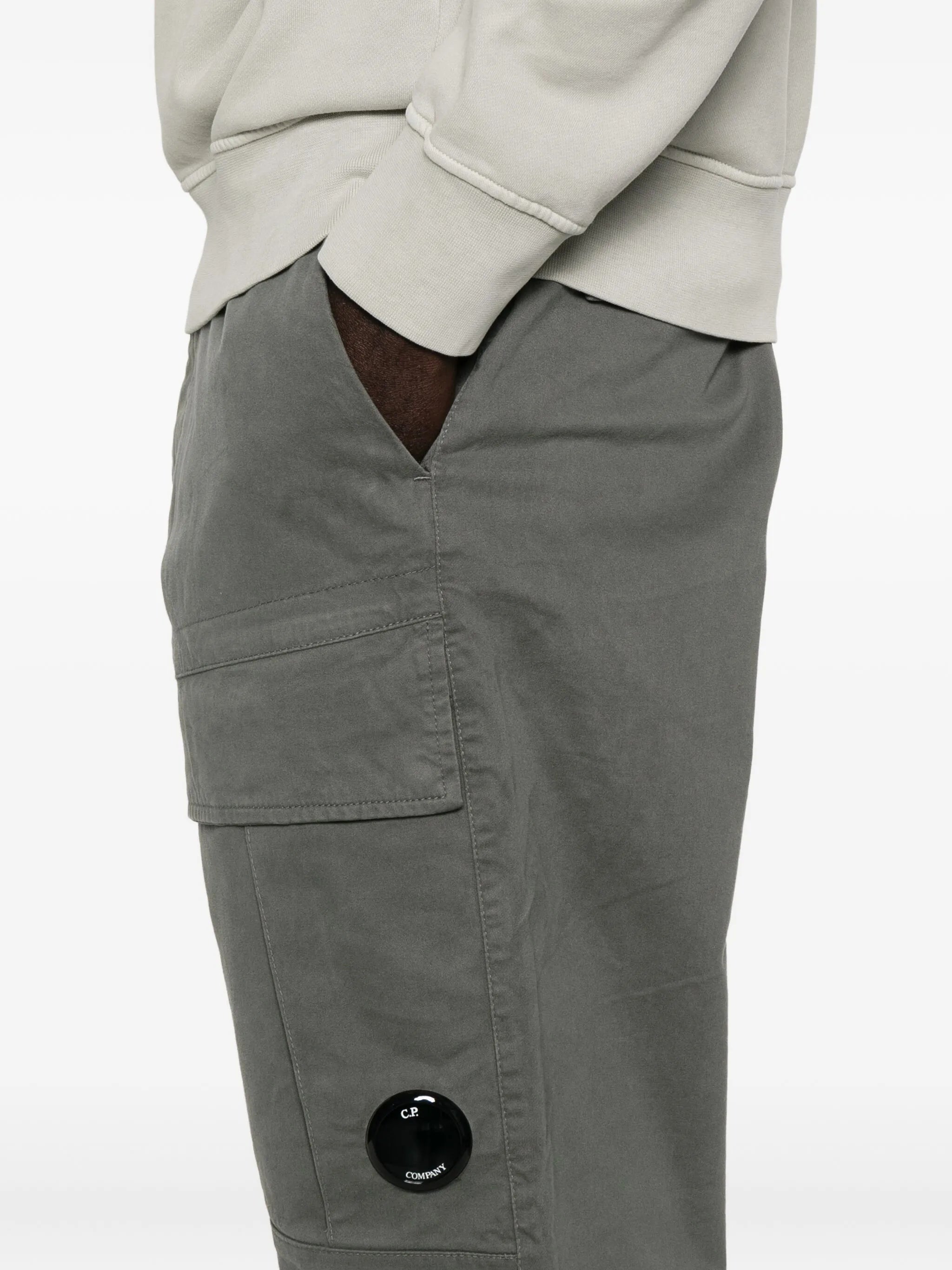 C.p. Company C.p.company Gunmetal Cotton Elastane Cargo Pants In Gunmetal