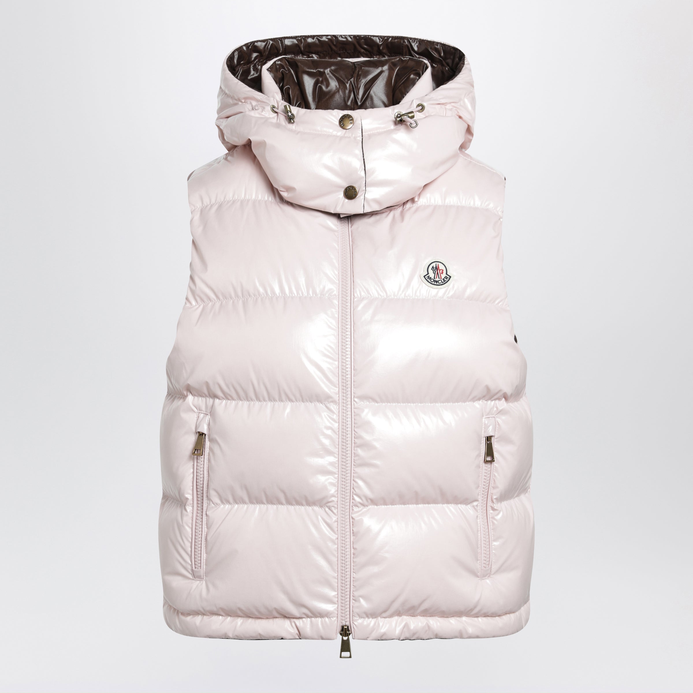 Niverolle Short Down Vest In Nylon, Pink