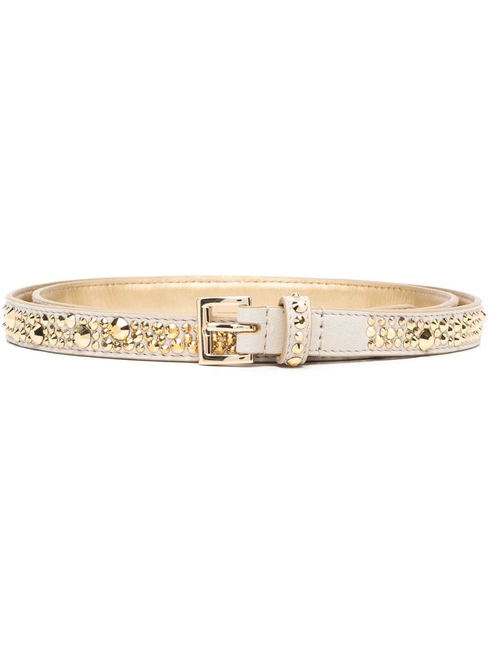 Crystal Leather Buckle Belt