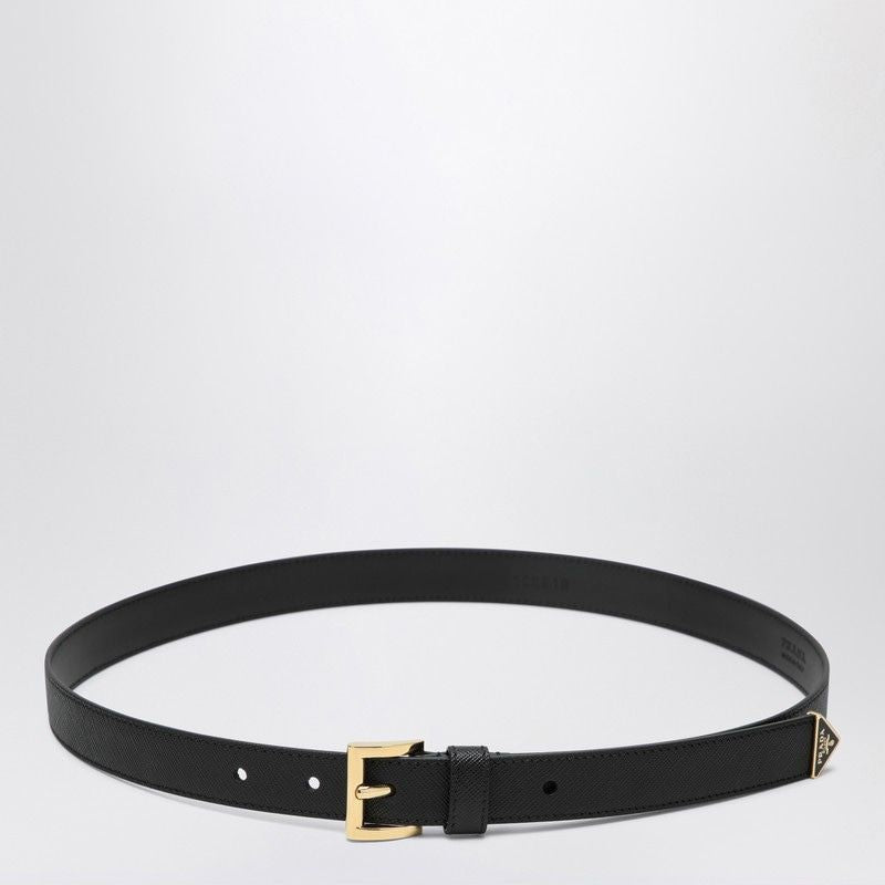 Black Saffiano Leather Belt