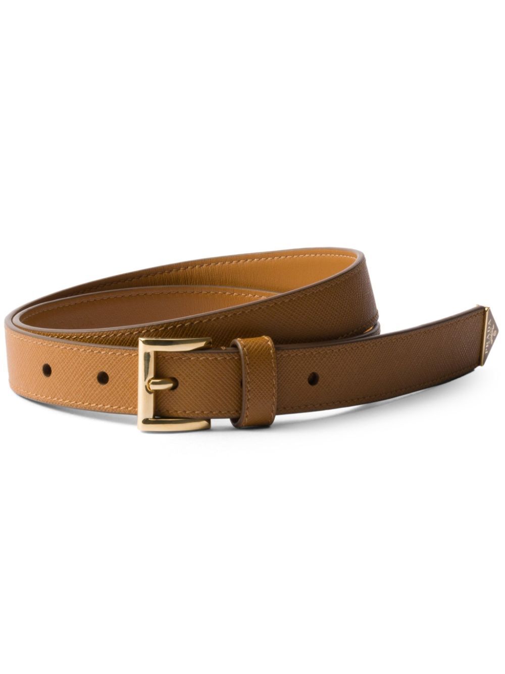 Caramel Saffiano Leather Belt