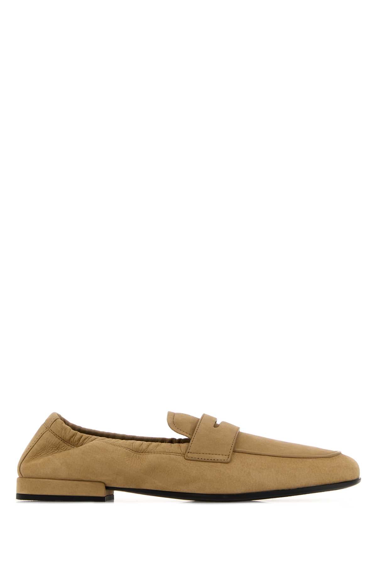 Beige Nabuk Shuffle Loafers