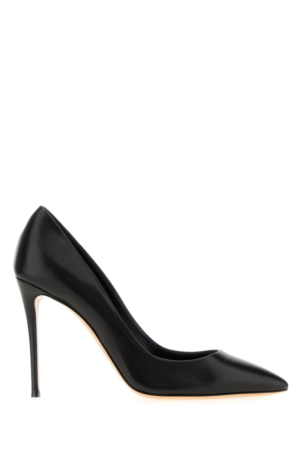 Black Leather Julia Pumps